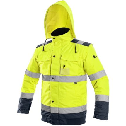 Zateplená reflexná bunda LUTON Hi-Vis 2v1, žltá