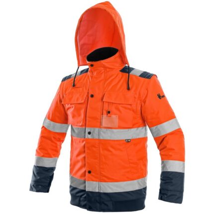 Zateplená reflexná bunda LUTON Hi-Vis 2v1, oranžová