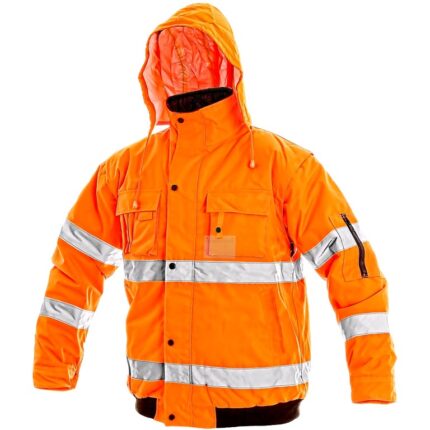Zateplená reflexná bunda LEEDS Hi-Vis 2v1, oranžová