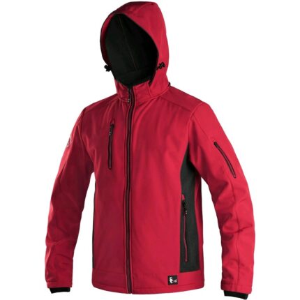 Softshellová bunda DURHAM unisex, červeno-čierna