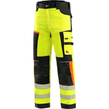 Reflexné montérkové nohavice CXS BENSON do pása Hi-Vis, žlté