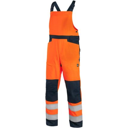 Reflexné nohavice CXS HALIFAX Hi-Vis s náprsenkou, oranžové