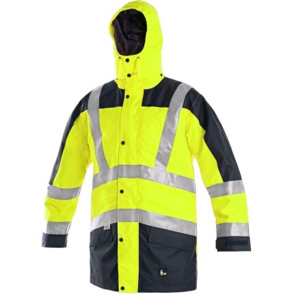 Zateplená reflexná bunda LONDON Hi-Vis 5v1, žlto-modrá