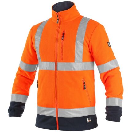 Reflexná fleecová bunda PRESTON Hi-Vis, oranžovo-modrá