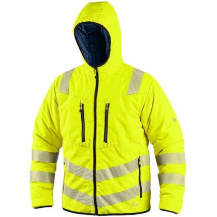 Reflexná obojstranná bunda CXS CHESTER Hi-Vis, žlto-modrá