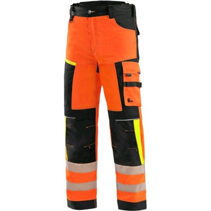 Reflexné montérkové nohavice CXS BENSON do pása Hi-Vis, oranžová
